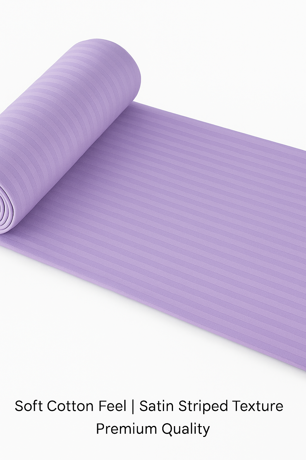 Comfort Shoppy 250 TC Cotton King Striped Flat Bedsheet (Pack of 1, Lavender Color)