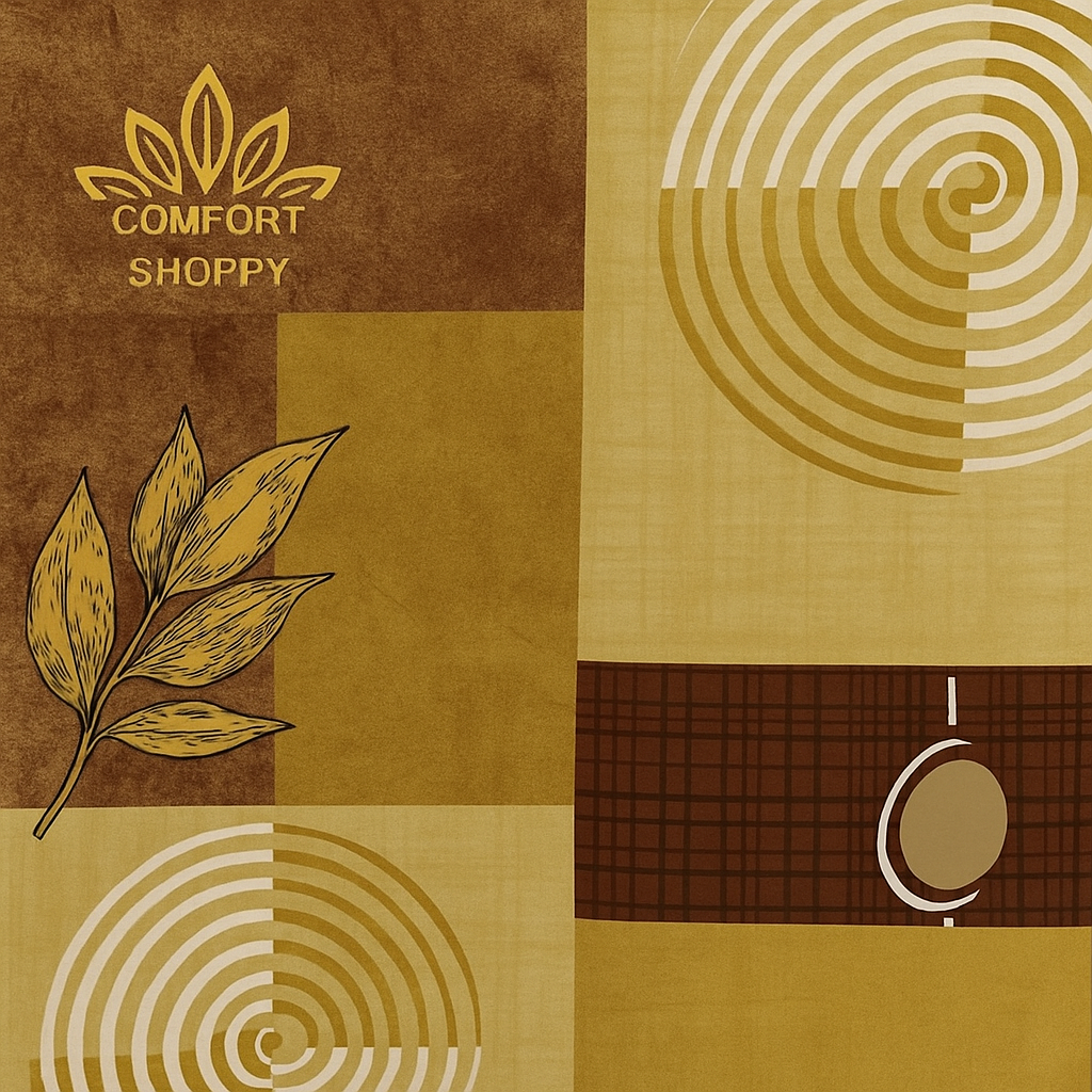 Comfort Shoppy 280 TC Cotton King, Super King, Double Abstract Flat Bedsheet (Pack of 1, Dark Brown, Light Brown)