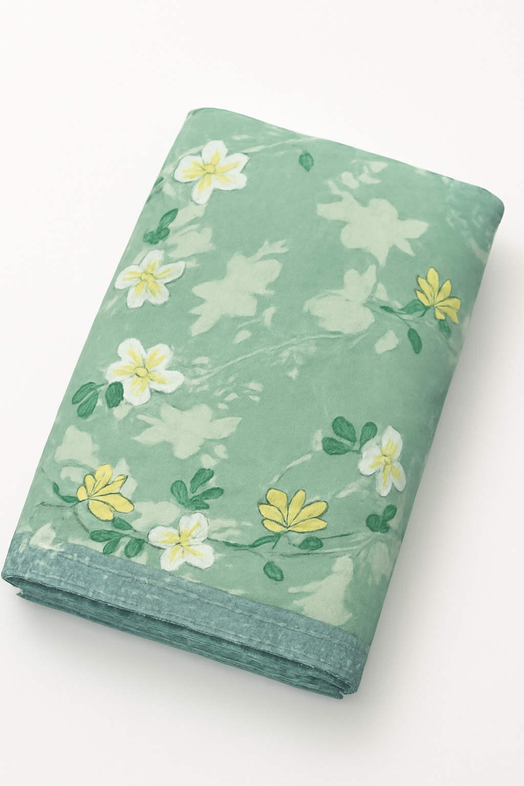Comfort Shoppy Floral Single Comforter for Mild Winter (Cotton, mint green, Green, White, Yellow)