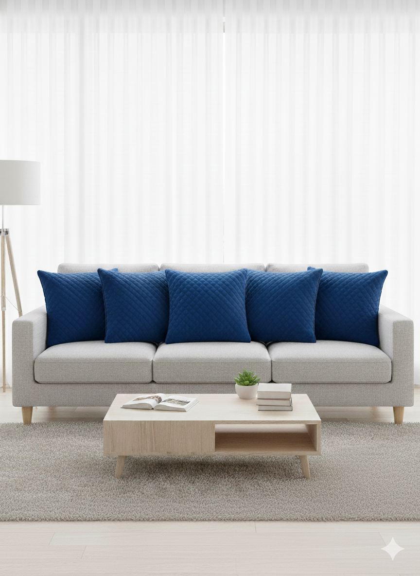 Comfort Shoppy Velvet Cushions Cover (40 cm*40 cm, Pack of 5, Blue)