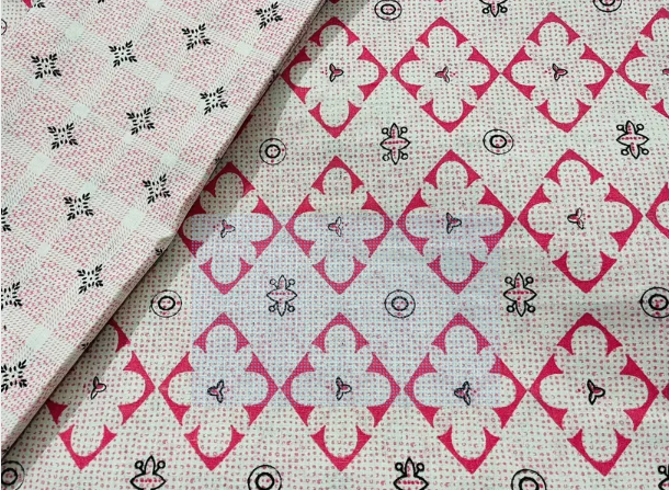 Comfort Shoppy 220 TC Cotton Double, Queen Motifs Flat Bedsheet (Pack of 1, White Base, Pink Flowers, Queen Size (90" X 100"), 100% Cotton)