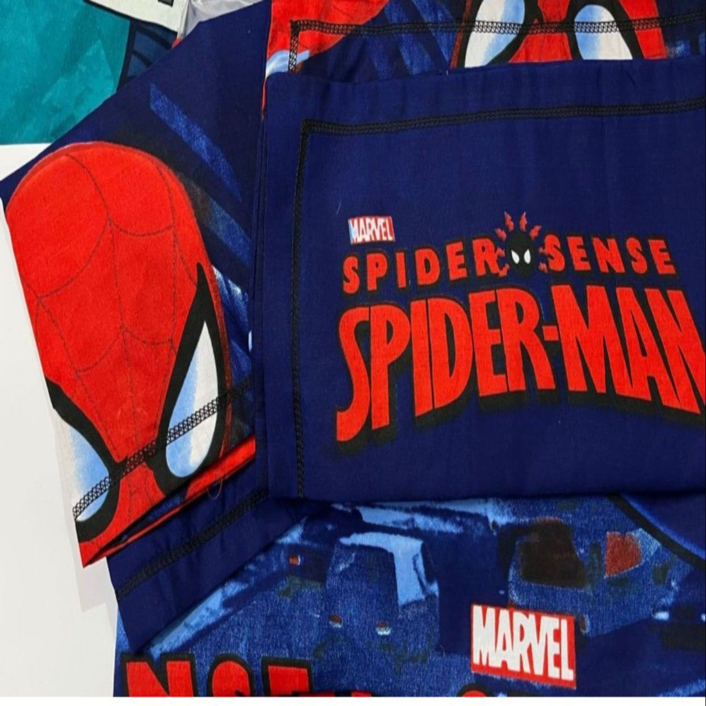 Comfort Shoppy 250 TC Cotton Double, Queen Cartoon Flat Bedsheet (Pack of 1, Navy Blue, Spiderman Print)