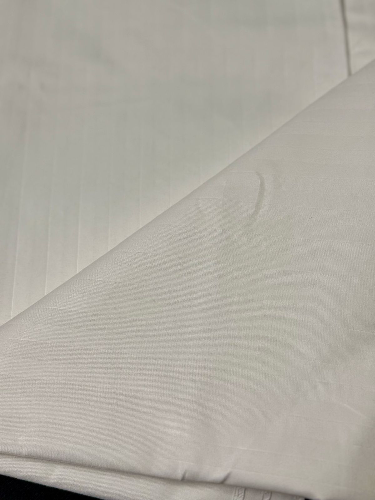 Comfort Shoppy 250 TC Cotton King Striped Flat Bedsheet (Pack of 1, White Color)