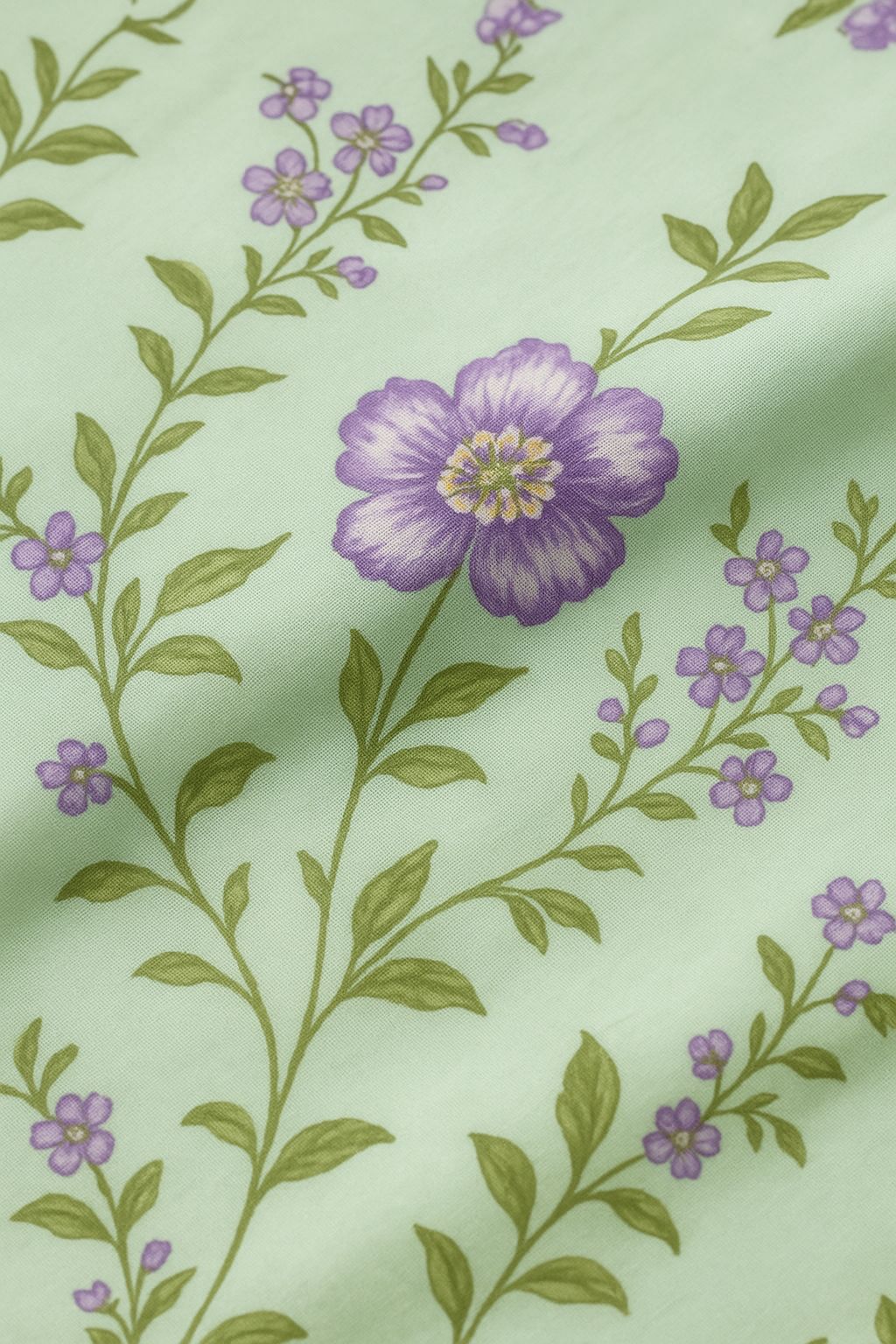 Comfort Shoppy Cotton Super King, Double, King Flat 350 TC Floral Bedsheet (Pack of 1, Green, Golden)
