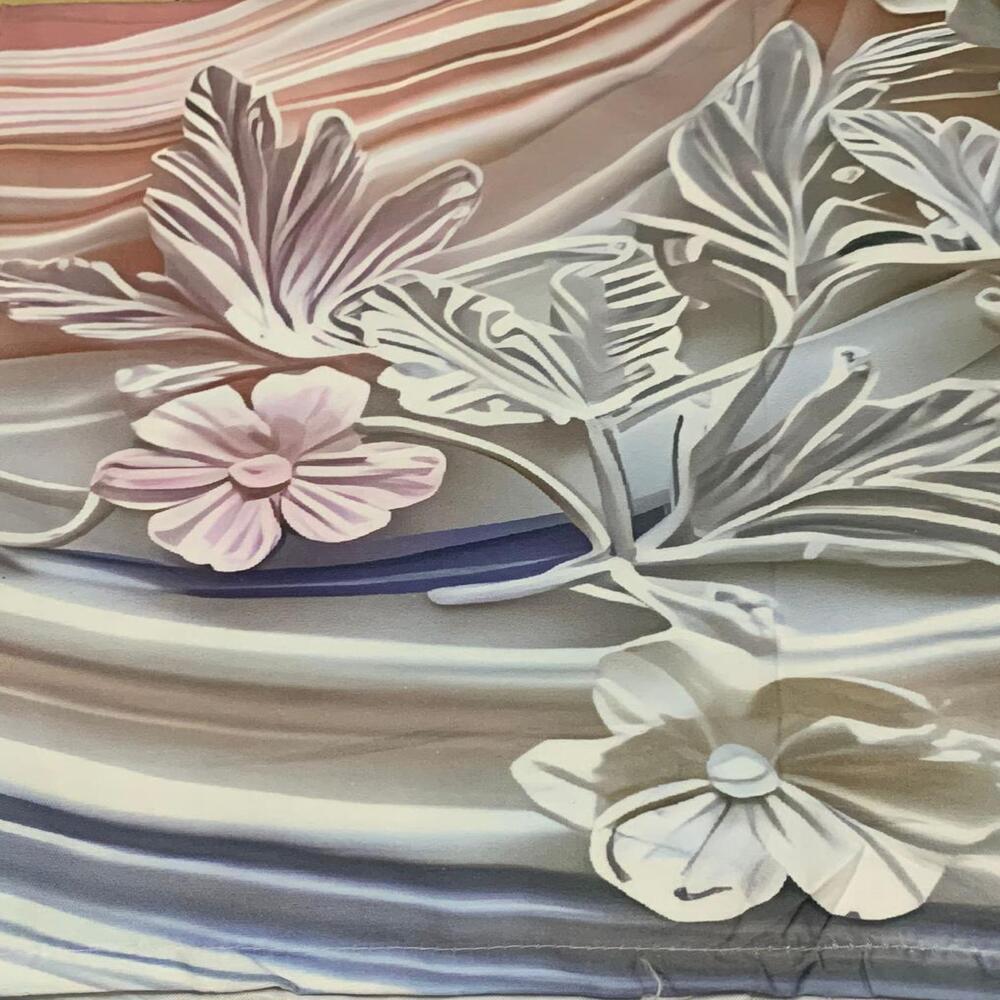 Comfort Shoppy Cotton King Flat 400 TC 7D Digital Print Cartoon Bedsheet (Pack of 1, Pink, Grey, White)