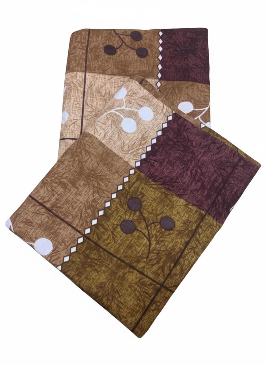 Comfort Shoppy Single Size Zippered Cotton Stretchable Mattress Cover (Brown, Beige, Green)