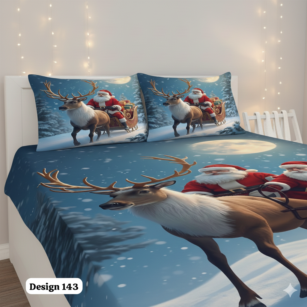 Comfort Shoppy Cotton Super King Flat 400 TC Printed Bedsheet (Pack of 1, White, Blue, Red)