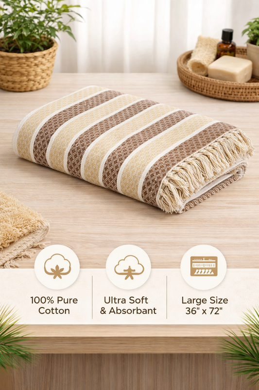 Comfort Shoppy Cotton 300 GSM Bath, Beach Cotton Towels, 36*72 Gamcha.