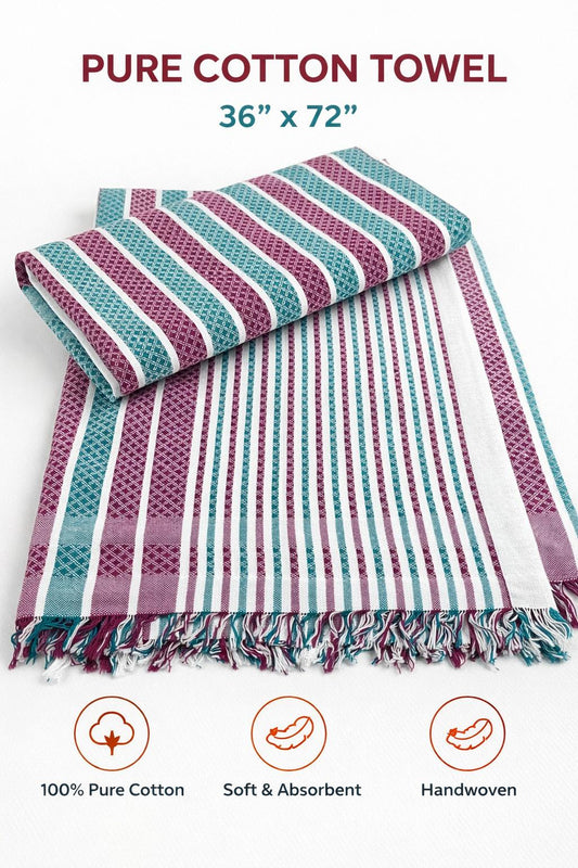 Comfort Shoppy Cotton 300 GSM Bath, Beach Cotton Towels, 36*72 Gamcha.