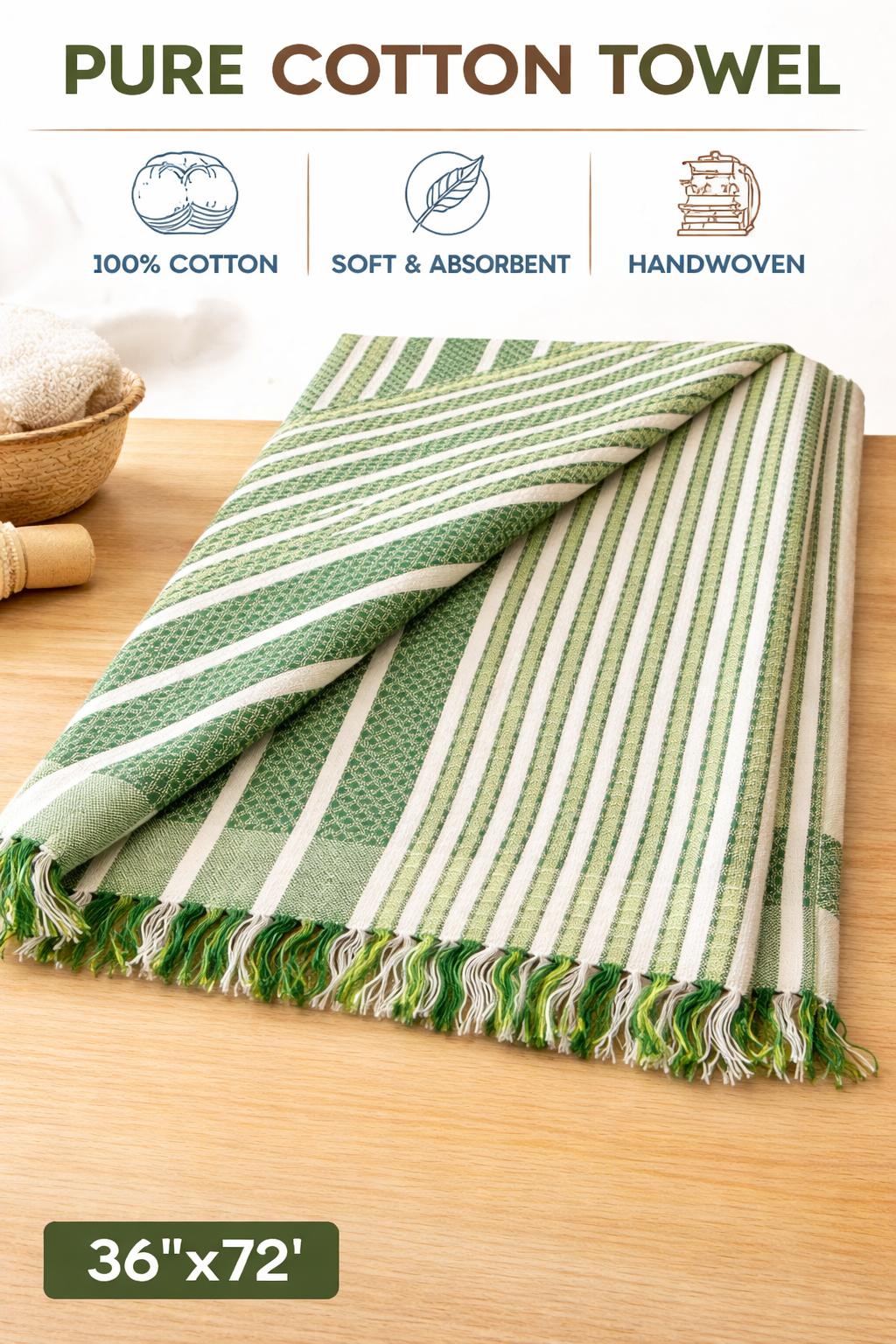 Comfort Shoppy Cotton 300 GSM Bath, Beach Cotton Towels, 36*72 Gamcha.