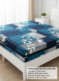 Comfort Shoppy Single Size Zippered Cotton Stretchable Mattress Cover  (Blue, Grey)
