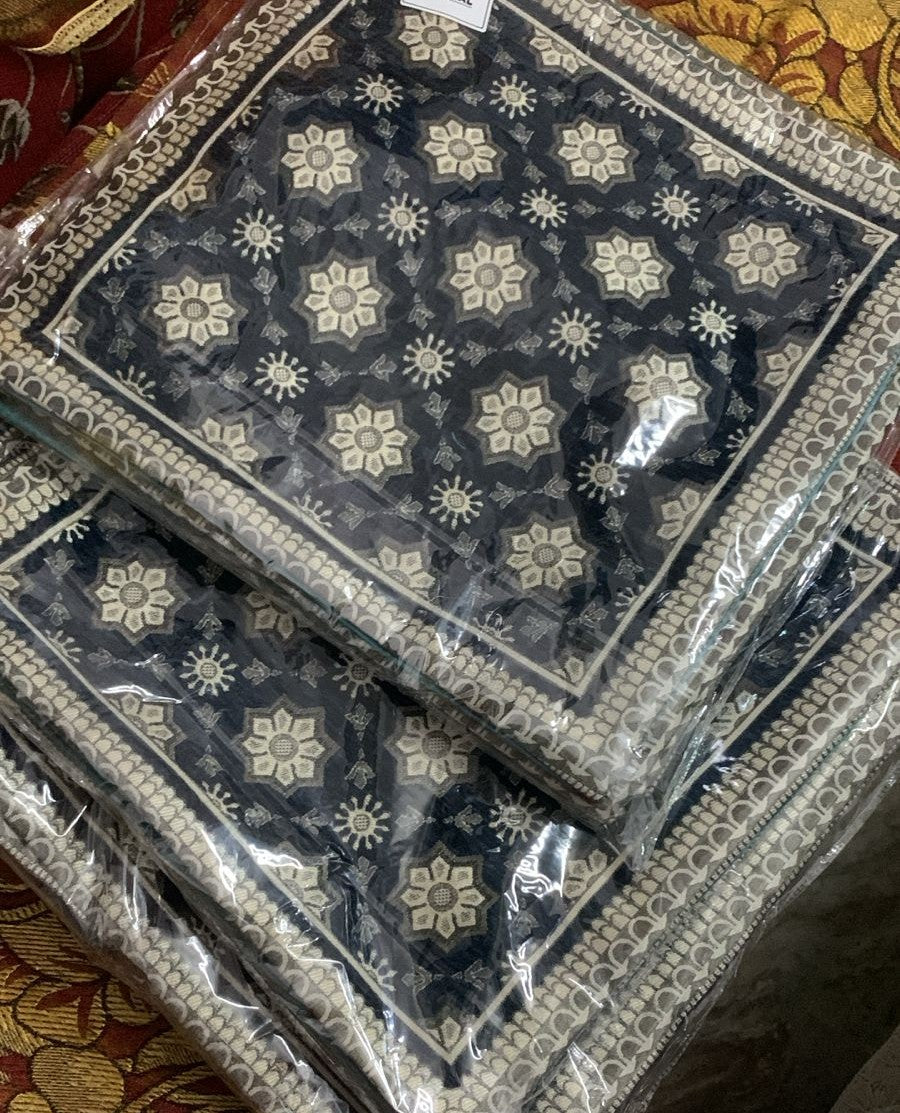 Comfort Shoppy Velvet Cushions Cover  (40 cm*40 cm, Pack of 5, Dark Blue, Gold)