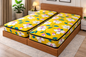 Comfort Shoppy Single Size Zippered Cotton Stretchable Mattress Cover (Yellow, White)