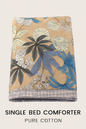 Comfort Shoppy Printed Single Comforter for Mild Winter  (Cotton, Beige, Green floral)