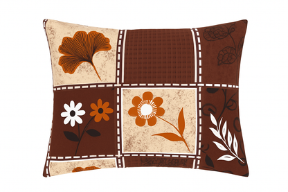Comfort Shoppy Cotton Pillows Cover  (45 cm*71 cm, Pack of 2, Brown, Beige, Orange)