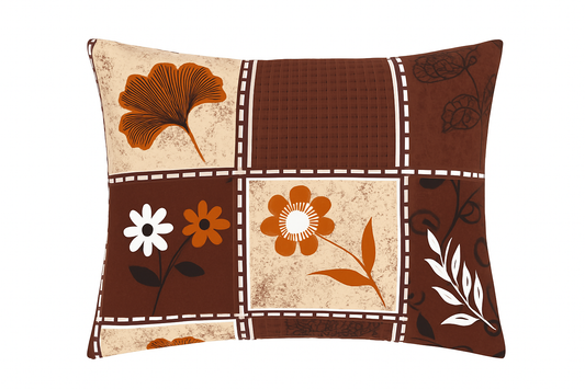Comfort Shoppy Cotton Pillows Cover  (45 cm*71 cm, Pack of 2, Brown, Beige, Orange)