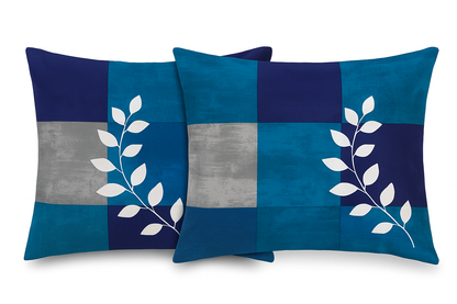 Comfort Shoppy Cotton Pillows Cover  (45 cm*71 cm, Pack of 2, Dark Blue, Grey, White)