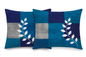 Comfort Shoppy Cotton Pillows Cover  (45 cm*71 cm, Pack of 2, Dark Blue, Grey, White)