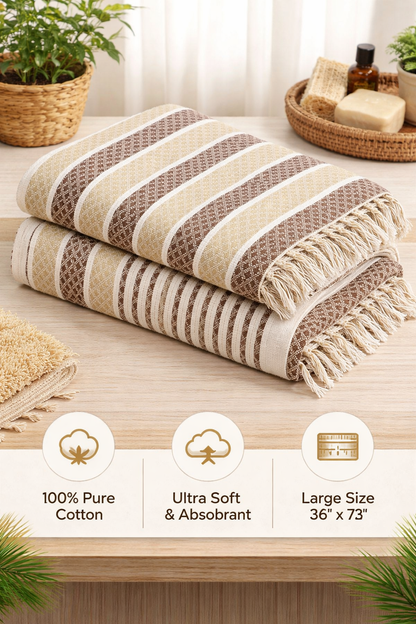 Comfort Shoppy Cotton 300 GSM Bath, Beach Cotton Towels, 36*72 Gamcha.