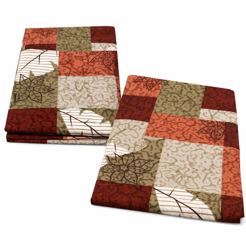 Comfort Shoppy Single Size Zippered Cotton Stretchable Mattress Cover (Brown, Beige, White)