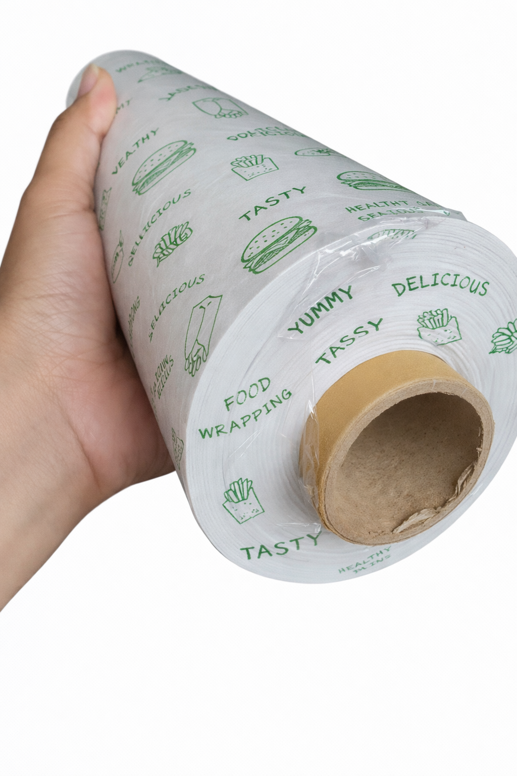 Comfort shoppy Butter Paper Roll 500g, Food Wrapping Paper | Oil Proof Grease Resistant | Lunch Box Packing, Tiffin Wrap, Sandwich, Burger, Baking, Bakery & Restaurant Use, Green Print.