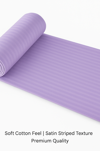 Comfort Shoppy 250 TC Cotton King Striped Flat Bedsheet  (Pack of 1, Lavender Color)