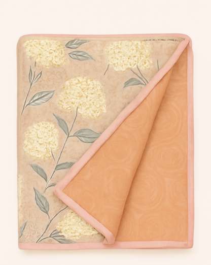 Comfort Shoppy Floral Single Comforter for Mild Winter  (Cotton, Peach, Cream)