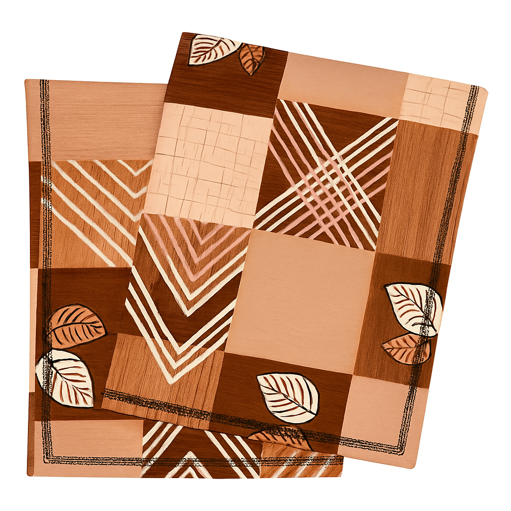 Comfort Shoppy Cotton Pillows Cover  (45 cm*71 cm, Pack of 2, Orange, Brown, Beige)