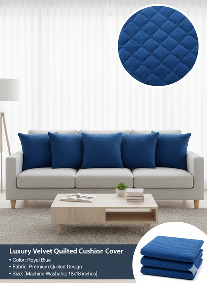 Comfort Shoppy Velvet Cushions Cover  (40 cm*40 cm, Pack of 5, Blue)