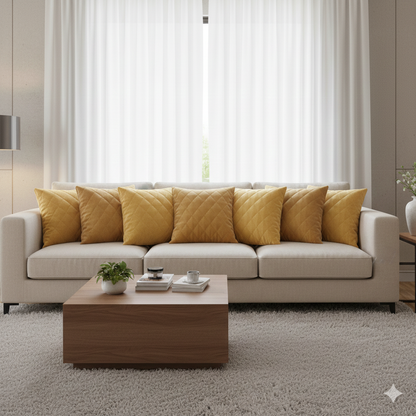 Comfort Shoppy Velvet Cushions Cover  (40 cm*40 cm, Pack of 5, Yellow)