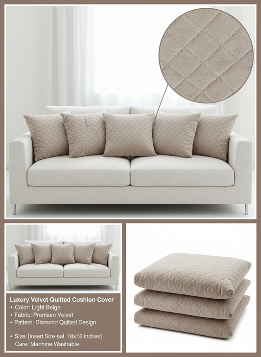 Comfort Shoppy Velvet Cushions Cover  (40 cm*40 cm, Pack of 5, Grey)