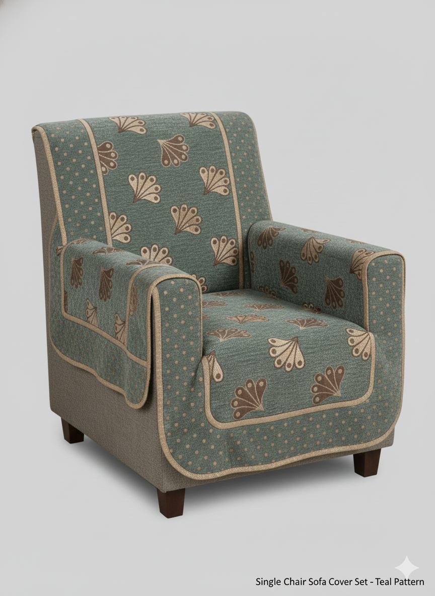 Comfort Shoppy  6 Seater Velvet Sofa Cover Set | Pista Green | Sofa Cover for 3 Seater + 2 Chair