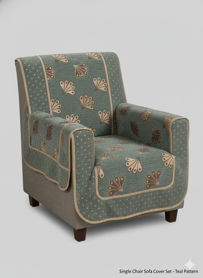 Comfort Shoppy  6 Seater Velvet Sofa Cover Set | Pista Green | Sofa Cover for 3 Seater + 2 Chair