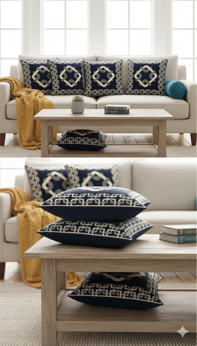 Comfort Shoppy Velvet Cushions Cover  (40 cm*40 cm, Pack of 5, Gold, Dark Blue)