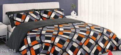 Comfort Shoppy Cotton Double, King Flat 250 TC Abstract Bedsheet  (Pack of 1, Multicolor Bedsheet)