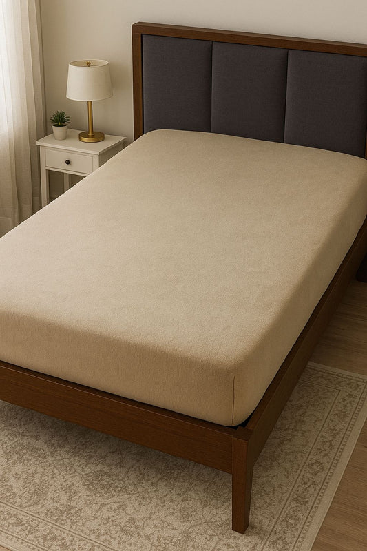 Cream color Waterproof Mattress Protector (36 X 72 X 8) - Pair