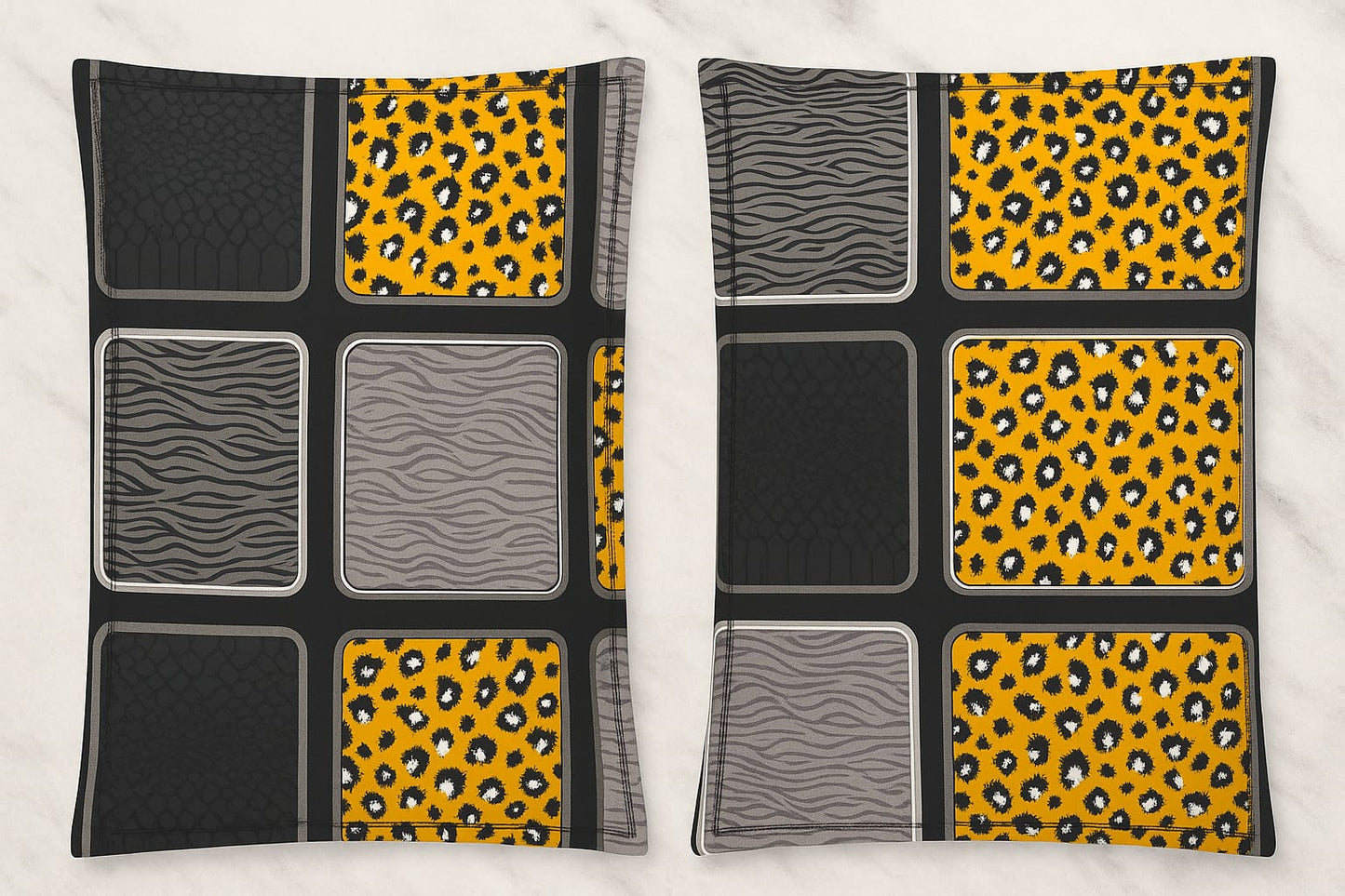 Comfort Shoppy Cotton Pillows Cover  (45 cm*71 cm, Pack of 2, Grey, Black, Yellow, White)