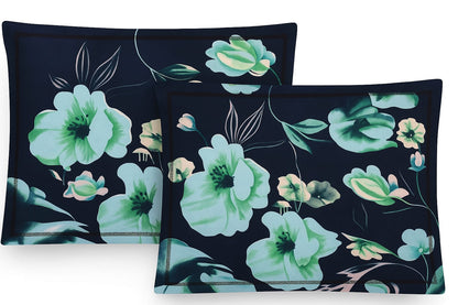 Comfort Shoppy Cotton Pillows Cover  (25 cm*71 cm, Pack of 2, Dark Blue, Light Blue, Yellow)