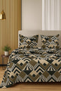 Comfort Shoppy Cotton Super King, Double, King Flat 350 TC Abstract Bedsheet  (Pack of 1, Green, Golden)