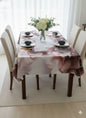 Comfort Shoppy Velvet 6 Seater Printed Table Cover (Pink,golden, White)