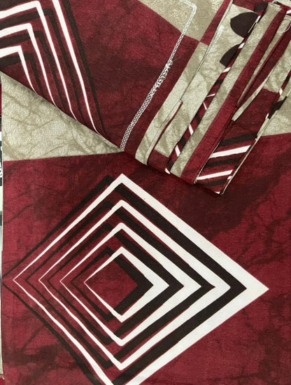 Comfort Shoppy 250 TC Cotton King, Super King Abstract Flat Bedsheet  (Pack of 1, Plum & Graphite color)