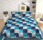 Comfort Shoppy 350 TC Cotton Super King, King Floral Flat Bedsheet  (Pack of 1, Blue base, Grey, White)