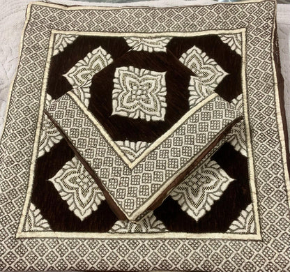 Comfort Shoppy Velvet Cushions Cover  (40 cm*40 cm, Brown, Gold)