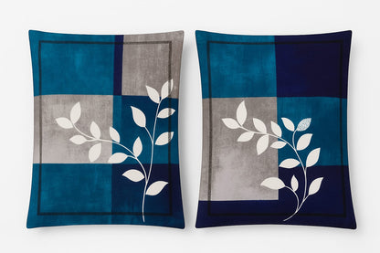 Comfort Shoppy Cotton Pillows Cover  (45 cm*71 cm, Pack of 2, Dark Blue, Grey, White)