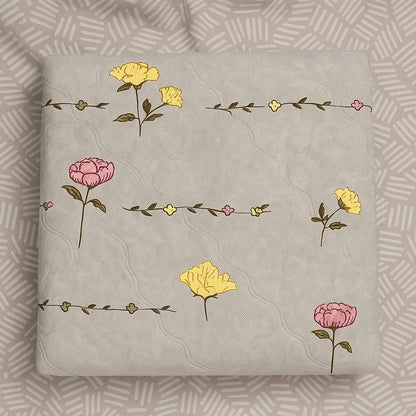 Comfort Shoppy Floral Single Comforter for AC Room  (Cotton, Beige, Grey, Yellow, Pink)