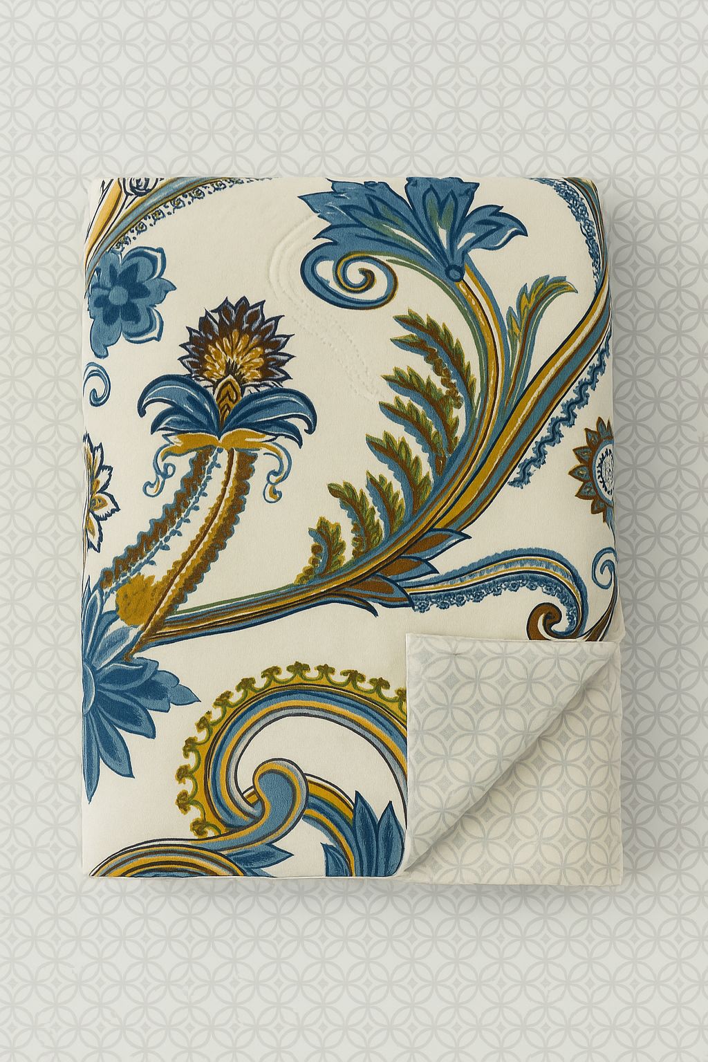Comfort Shoppy Motifs Single Comforter for Mild Winter  (Cotton, White, Blue, Pink)