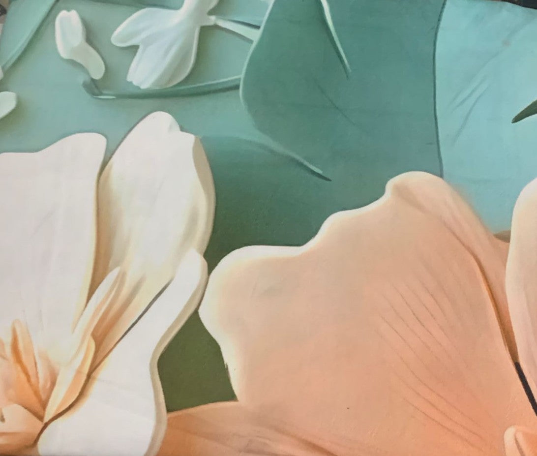 Comfort Shoppy Cotton King Flat 400 TC Cartoon  7D Digital Print Bedsheet  (Pack of 1, Green, Yellow, White)