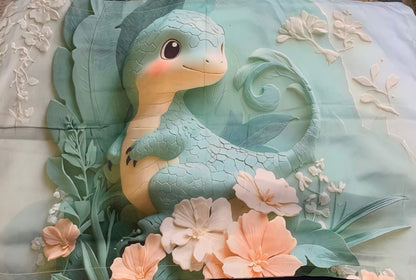 Comfort Shoppy Cotton King Flat 400 TC Cartoon  7D Digital Print Bedsheet  (Pack of 1, Green, Yellow, White)