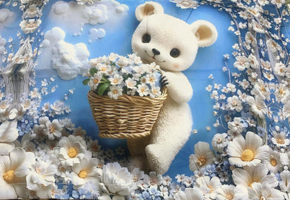 Comfort Shoppy Cotton King, Double Flat 400 TC 7D Digital Print Cartoon Bedsheet  (Pack of 1, Blue, White, Grey)