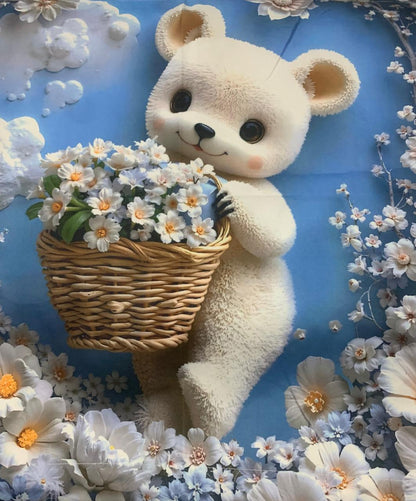 Comfort Shoppy Cotton King, Double Flat 400 TC 7D Digital Print Cartoon Bedsheet  (Pack of 1, Blue, White, Grey)